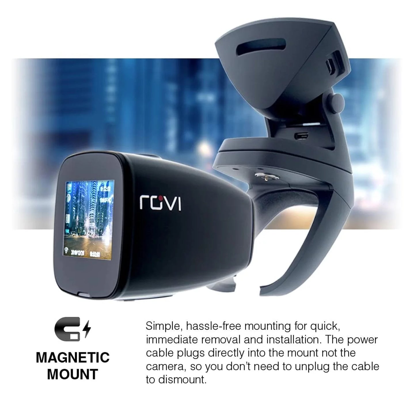 Video Wi-Fi, Camera Full Dash Mount GPS, Rovi Degree 1080p Magnetic Impact Loop Panoramic with 360 and High CL-6001 HD Screen Detection Definition 1.5 Car Inch Recording, Recorder Wide Rotation