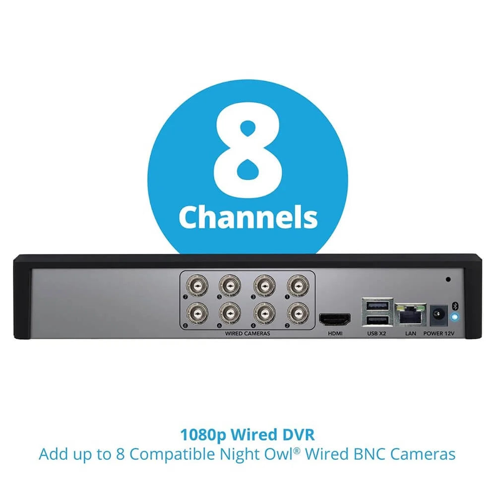 1080p Channel & 1080p 8 Cameras 8 Audio with BTD2818LSA DVR Light BTD2 Series x Bluetooth Night Owl