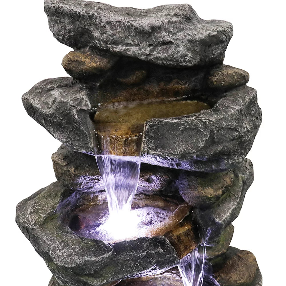 Kmowoo Fountain with Rock High Stacked Lights Water Simulated LED 40inches