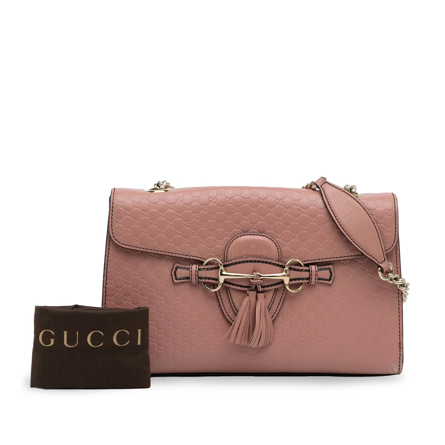 Pink Calf Leather Unisex Gucci Medium Microguccissima Bag Shoulder Emily Authenticated Pre-Owned (Good)