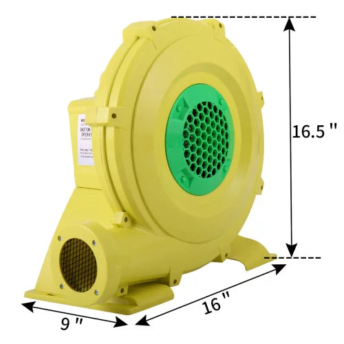 and Fan Yellow Air for Inflatable Castle, Blower, Safe, - 680 W Bounce Water Green Portable Slides, Pump