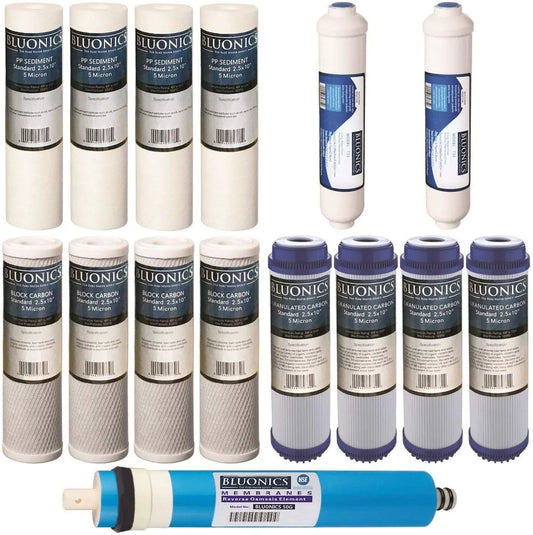 50 Filter Reverse Cartridges Set w/ GPD pcs) (15 Replacement Membrane Osmosis RO