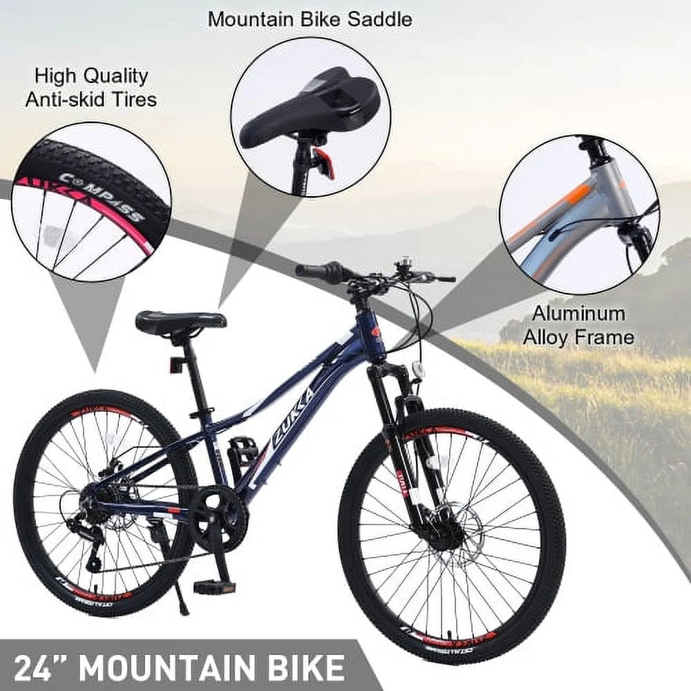 Bike Mountain 7-Speed 24 shimano inch for Girls bike and Boys Mountain