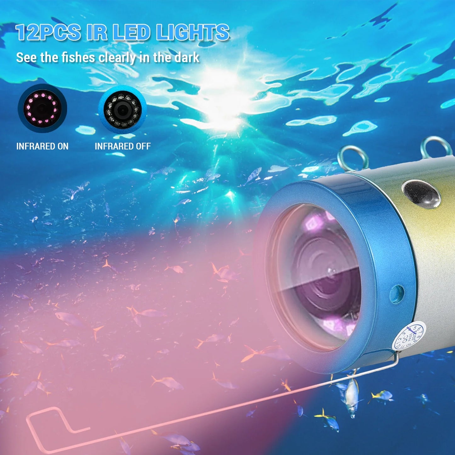 Lights Camera 20M/30M/50M Fishing LED Waterproof Camera Fishing IR Underwater for Fish 12 Cable with Finder