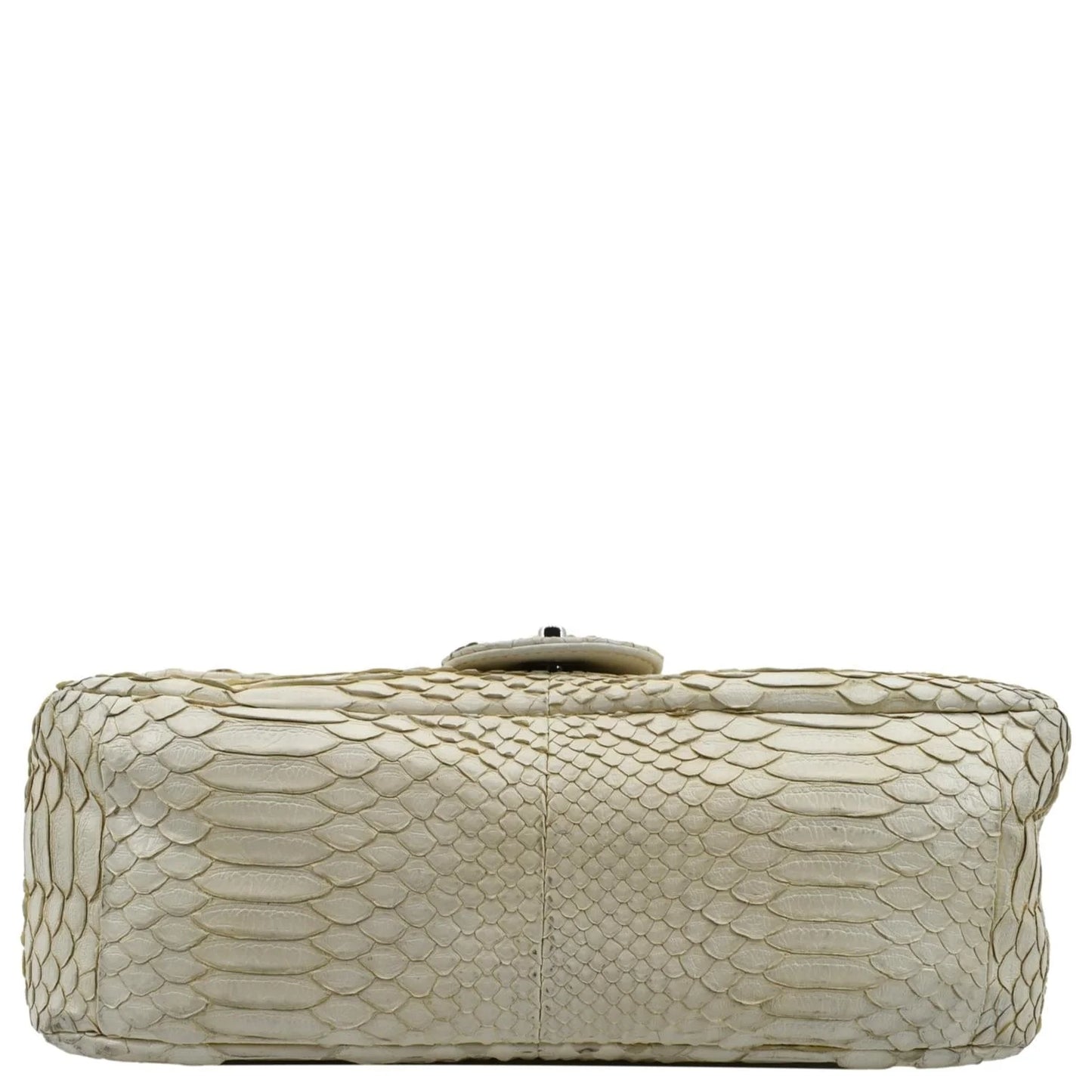 CHANEL Crossbody Pre-Owned Leather Ivory Flap Python Bag