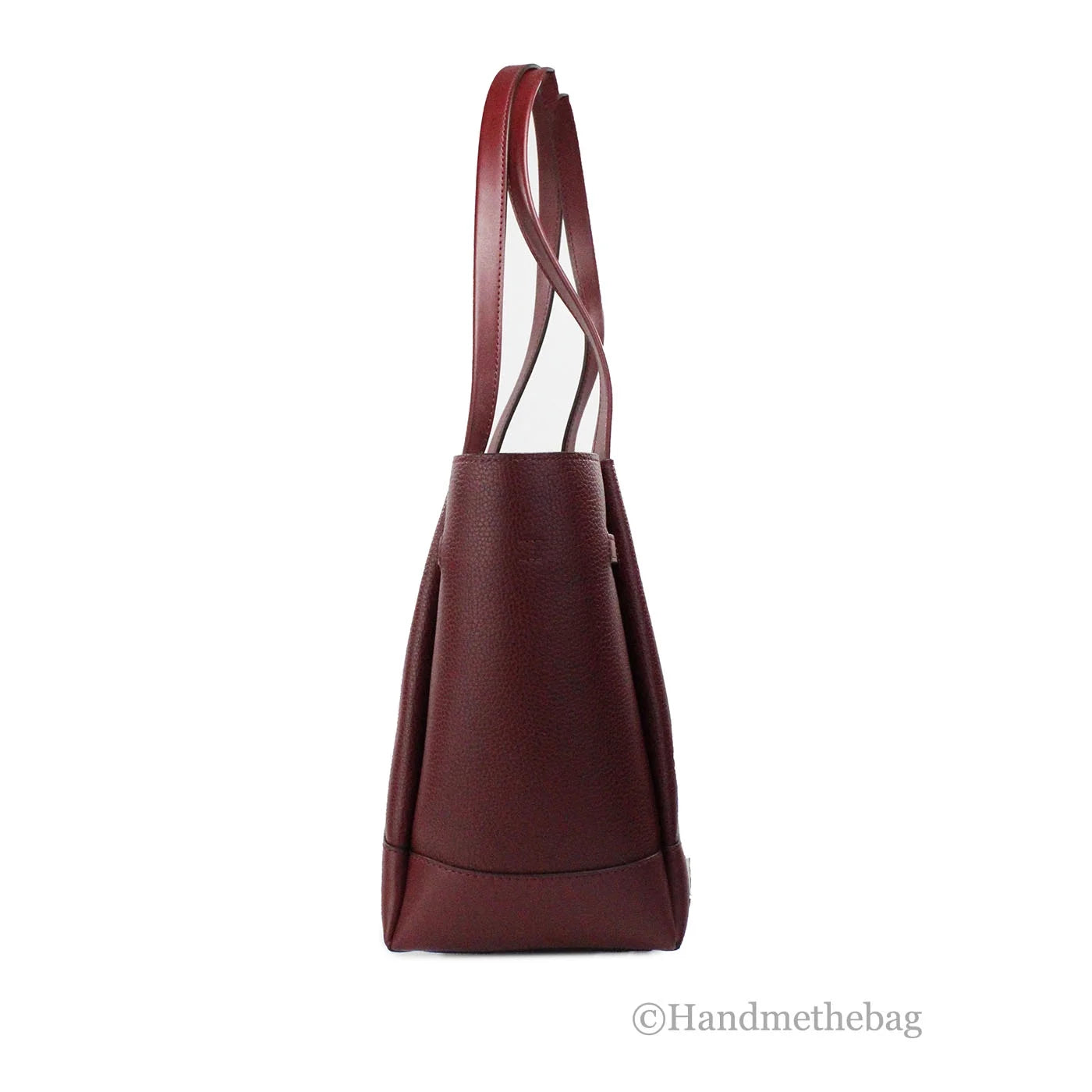 Michael Bag Shoulder Tote Reed Purse Belted Kors Large Leather Dark Cherry