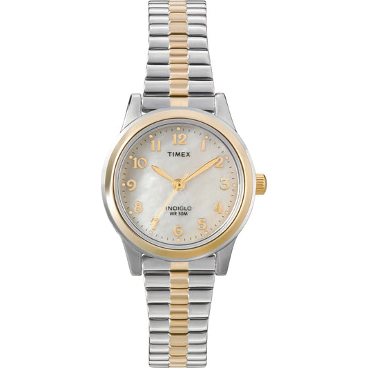 Dress Band 25mm Extra-Long Avenue Two-Tone/MOP Women's Timex Essex Expansion Watch,