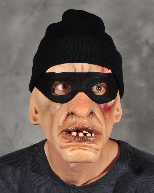 Red, Full Grey Thug Robber Mask, Brown Size Zagone Head One Thief