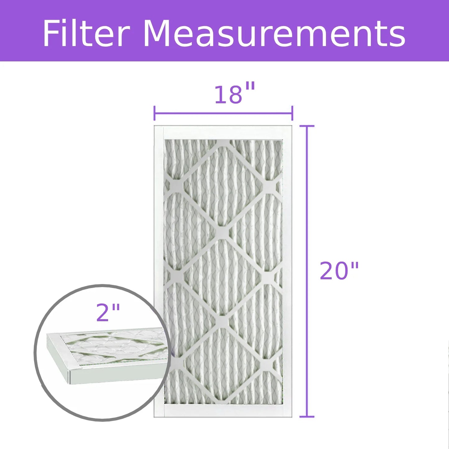 (6 Surface Extended 8, Pack) Filter, 18x20x2, Air DMK80 MERV Pleated Mechanical Purolator