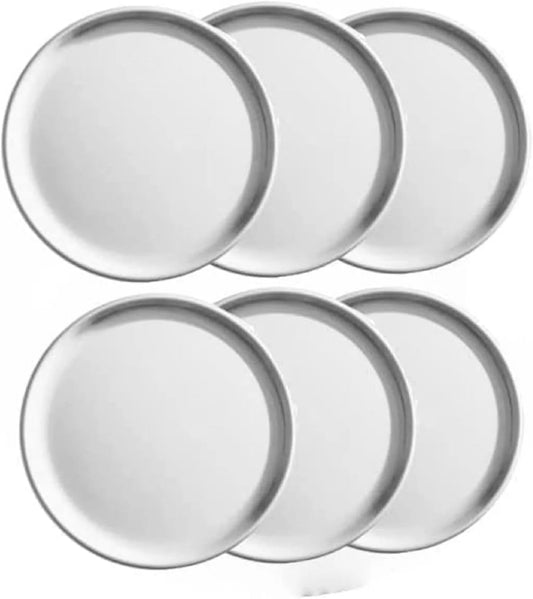 Coupe Tray Aluminum Bakeware Restaurants Set TrueCraftware- Pan Tray Home & Pizzeria 6 Pizza Style Pizza Tray Pizza Pan of Kitchen for Round Baking - 12” Tray Round Baking