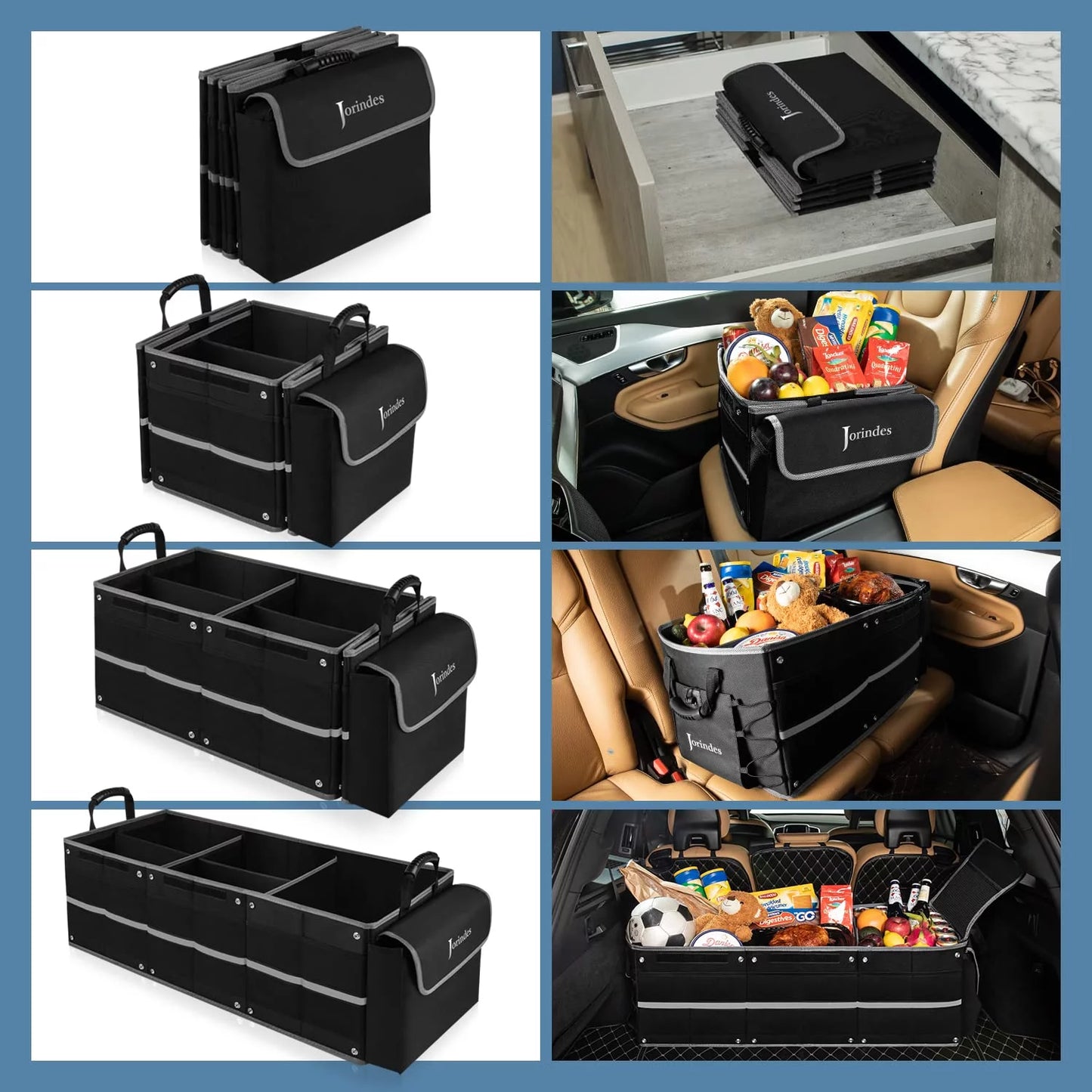 Leak Waterproof for Sedan, proof Truck,Van Car Car Suv, with for 3 Vehicle Suitable Collapsible Organizer Trunk Insulated Organizer Cooler Compartments Bag,