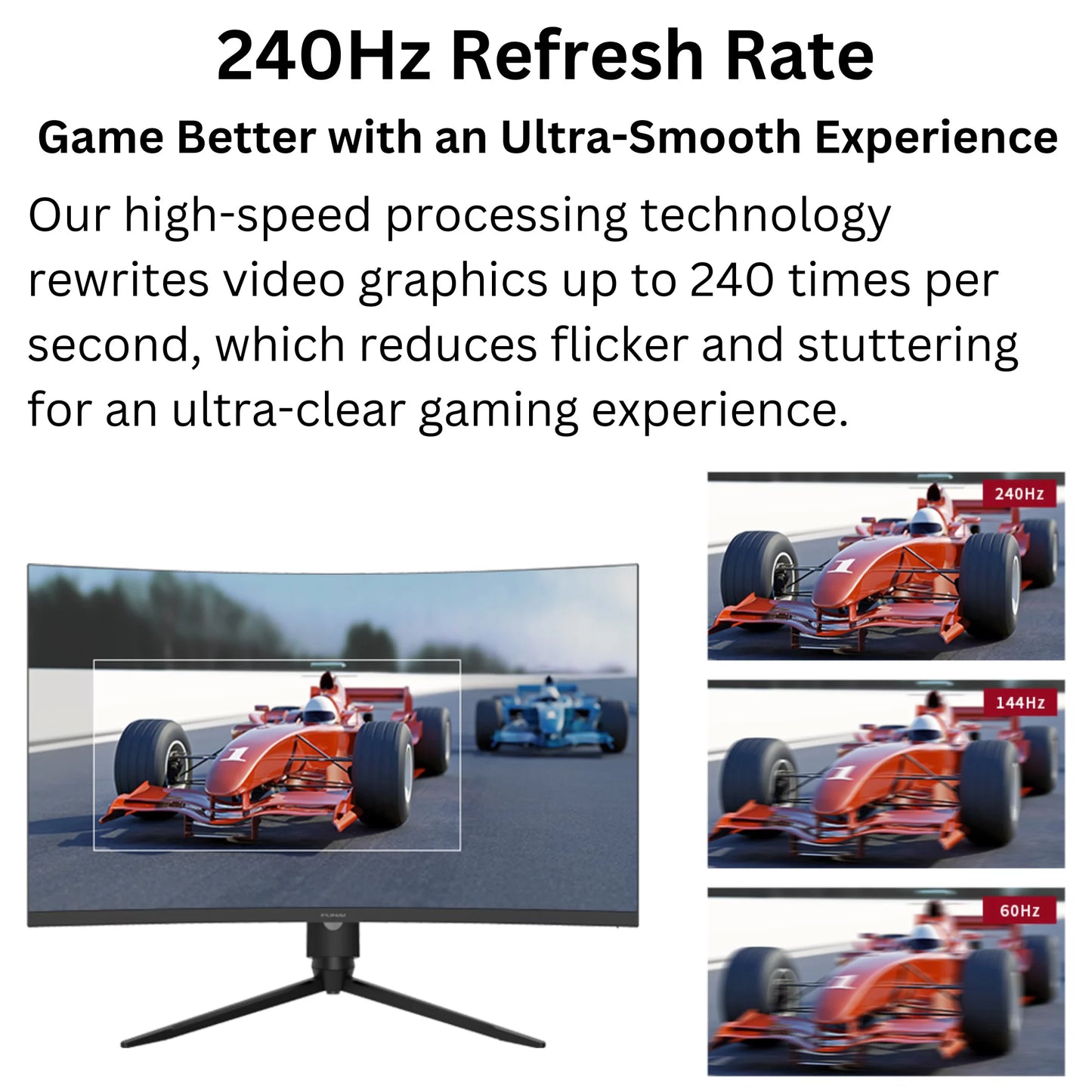 FHD Monitor Gaming Enabled (FGM-27F445) VA, Funai Premium 27" 240Hz, 1ms, AMD FreeSync™ HDR,