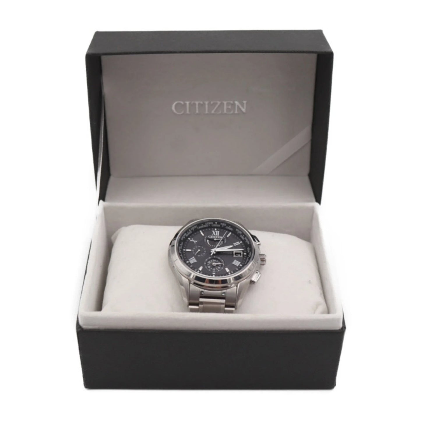 CITIZEN Drive Dial (Good) Pre-Owned Exceed H820-T023916 Titanium Radio Silver Citizen EXCEED Watch Solar Black Eco