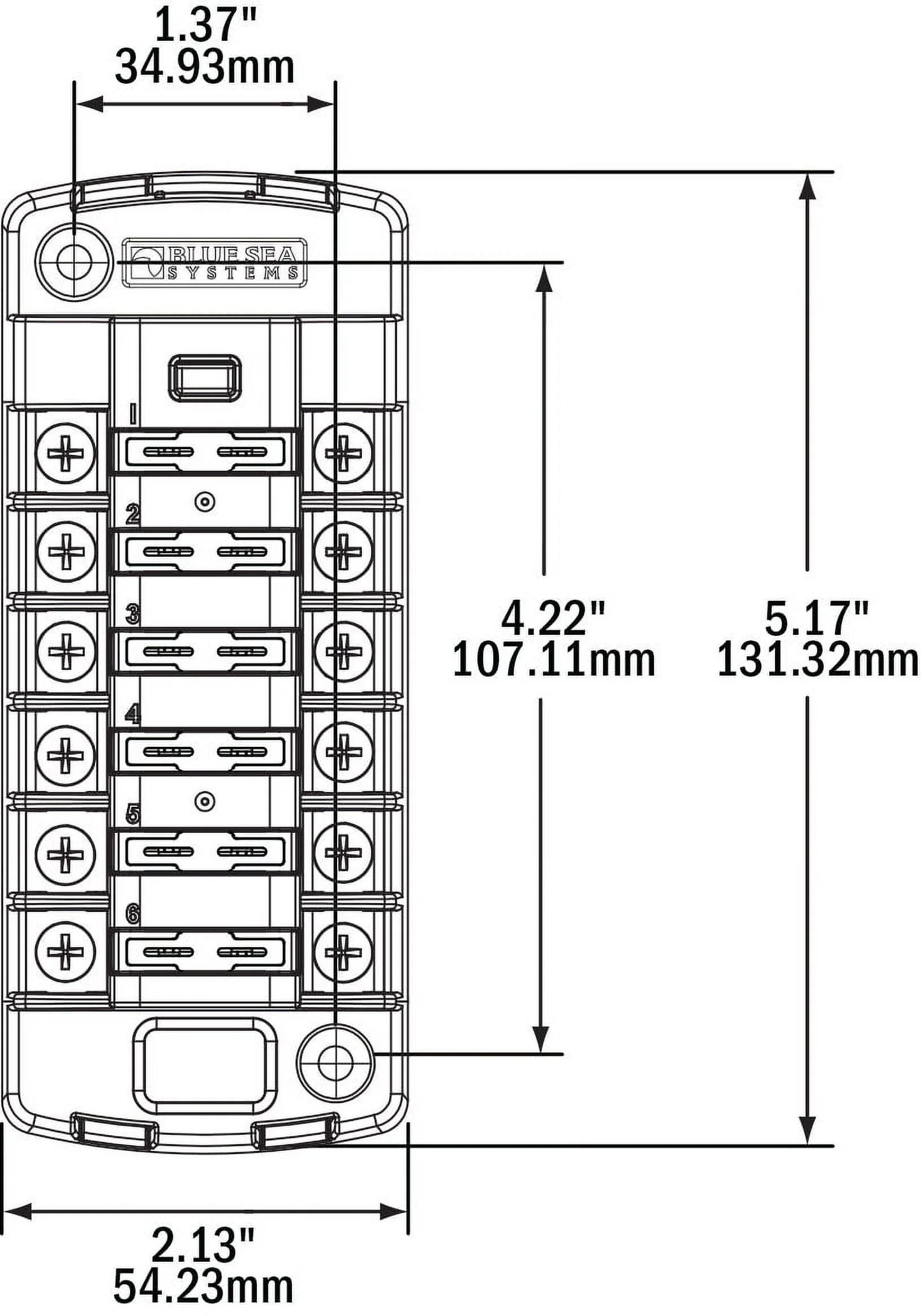 Circuit Bus Independent Witho Fuse Block Sea - Blue Cover Witho Negative 6 ST 5037 Blade