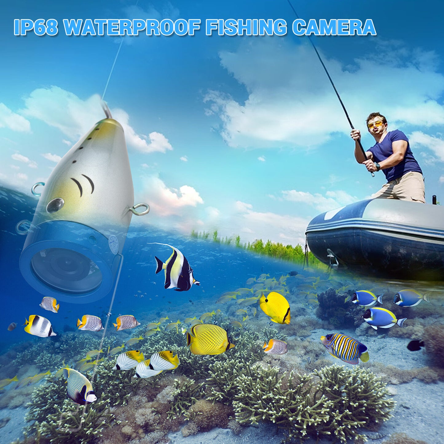 Lights Camera 20M/30M/50M Fishing LED Waterproof Camera Fishing IR Underwater for Fish 12 Cable with Finder