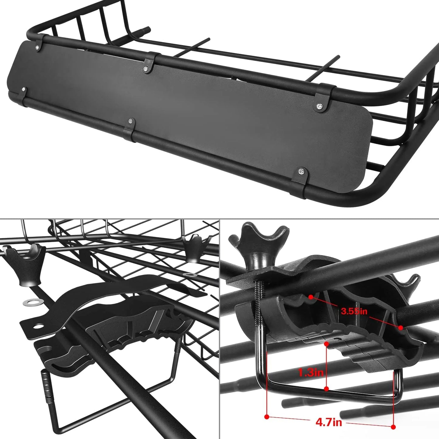 Net, 39" Duty Eyoloty Basket and Carrier Steel Cargo Capacity, Rooftop Waterproof Heavy SUV, Bag, Construction with Extension Car 150lb for Down Roof Rack Top Rack, 64"x Tie Luggage Holder Strap,