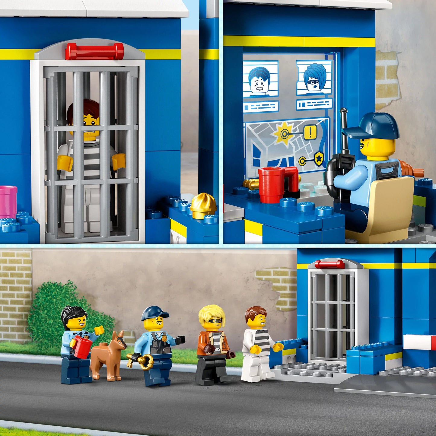 Minifigures Chase Station Jail, Dog Car Plus Old 60370, and Breakout 4 Toy for Kids Motorbike, Police City Years Playset 4 LEGO with and Figure, Toys