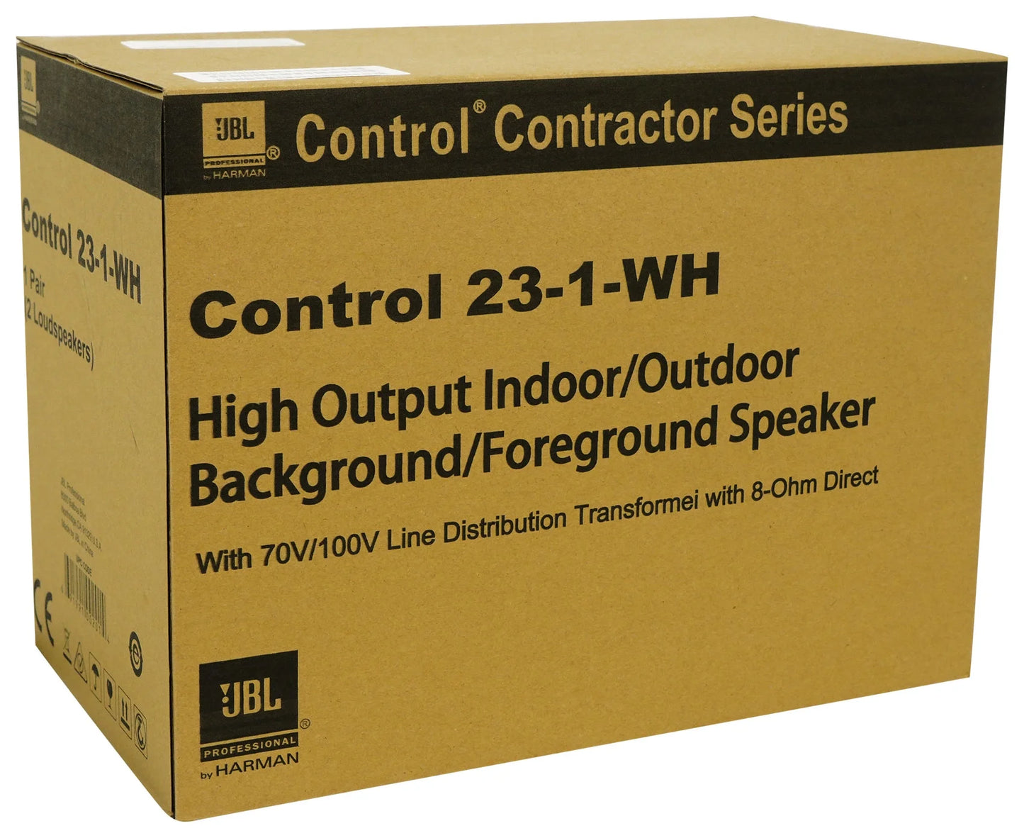 White Control Commercial Indoor/Outdoor + 3" JBL 23-1 Wall Amp Speakers (10) 70v