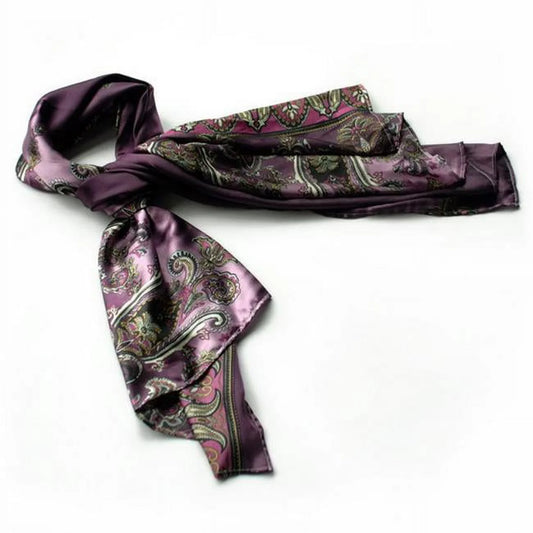 Revitalized Purple Style Scarf/Wrap/ShawlSmall Paisley Blancho Soft Patterns Silk