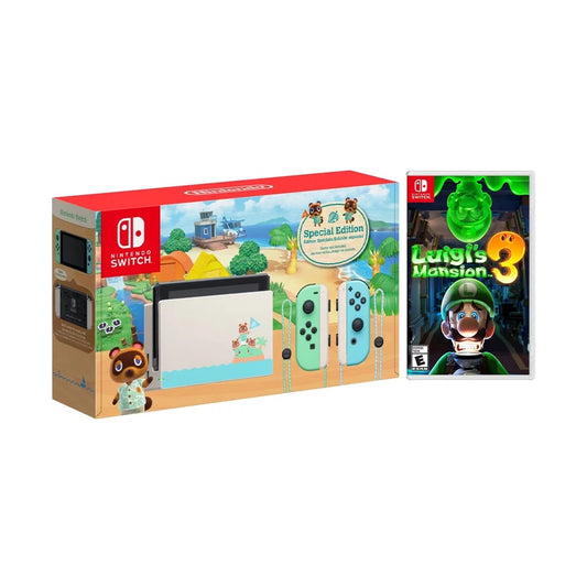 with Screen Switch Tempered NS Animal Game Bundle New Glass Protector Horizons New Mansion Console! Luigi's NS and - Crossing: Disc 2020 Edition New 2020 Limited 3 Nintendo Mytrix