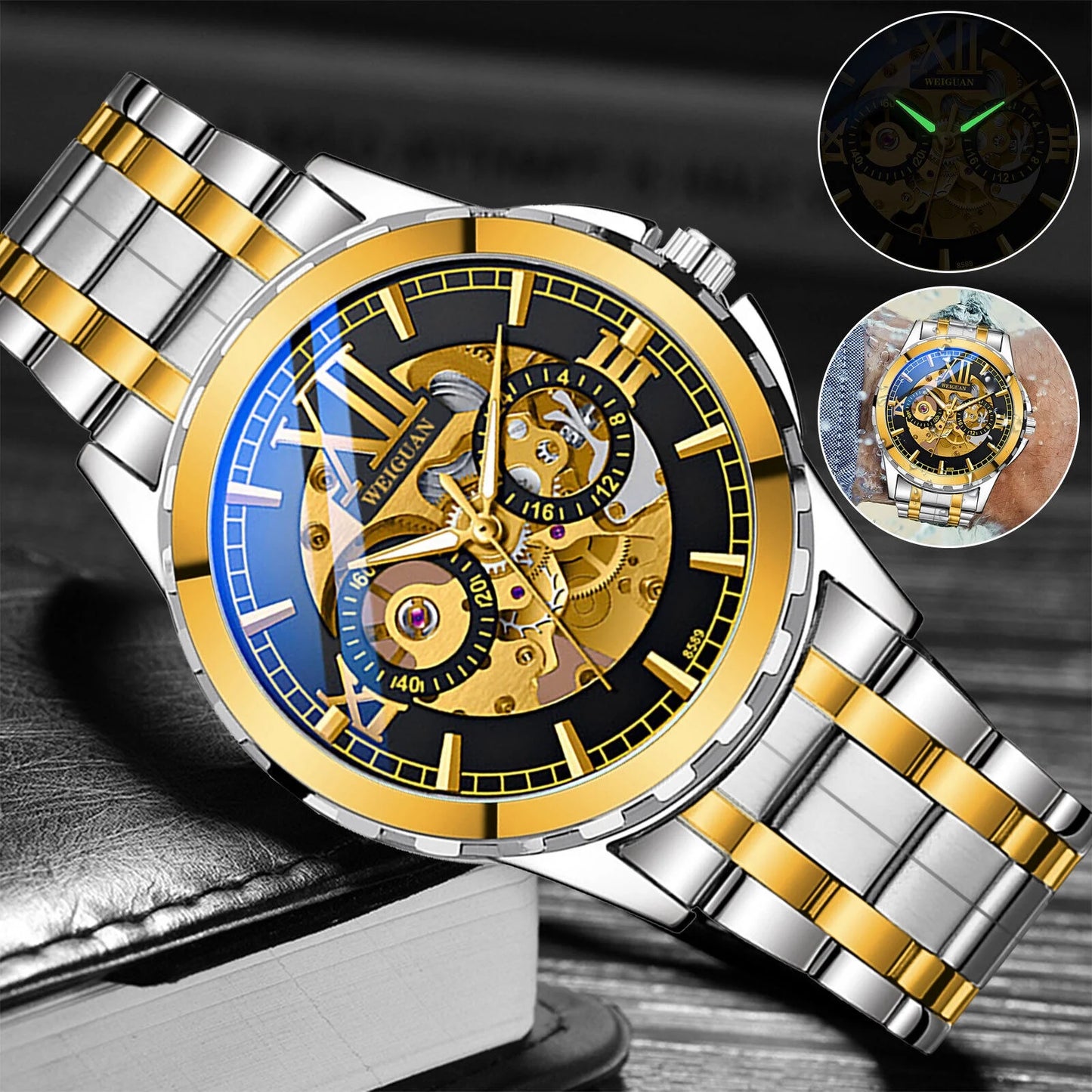 Business Stainless Automatic Mechanical Watch Waterproof Wrist Steel Luxury Men