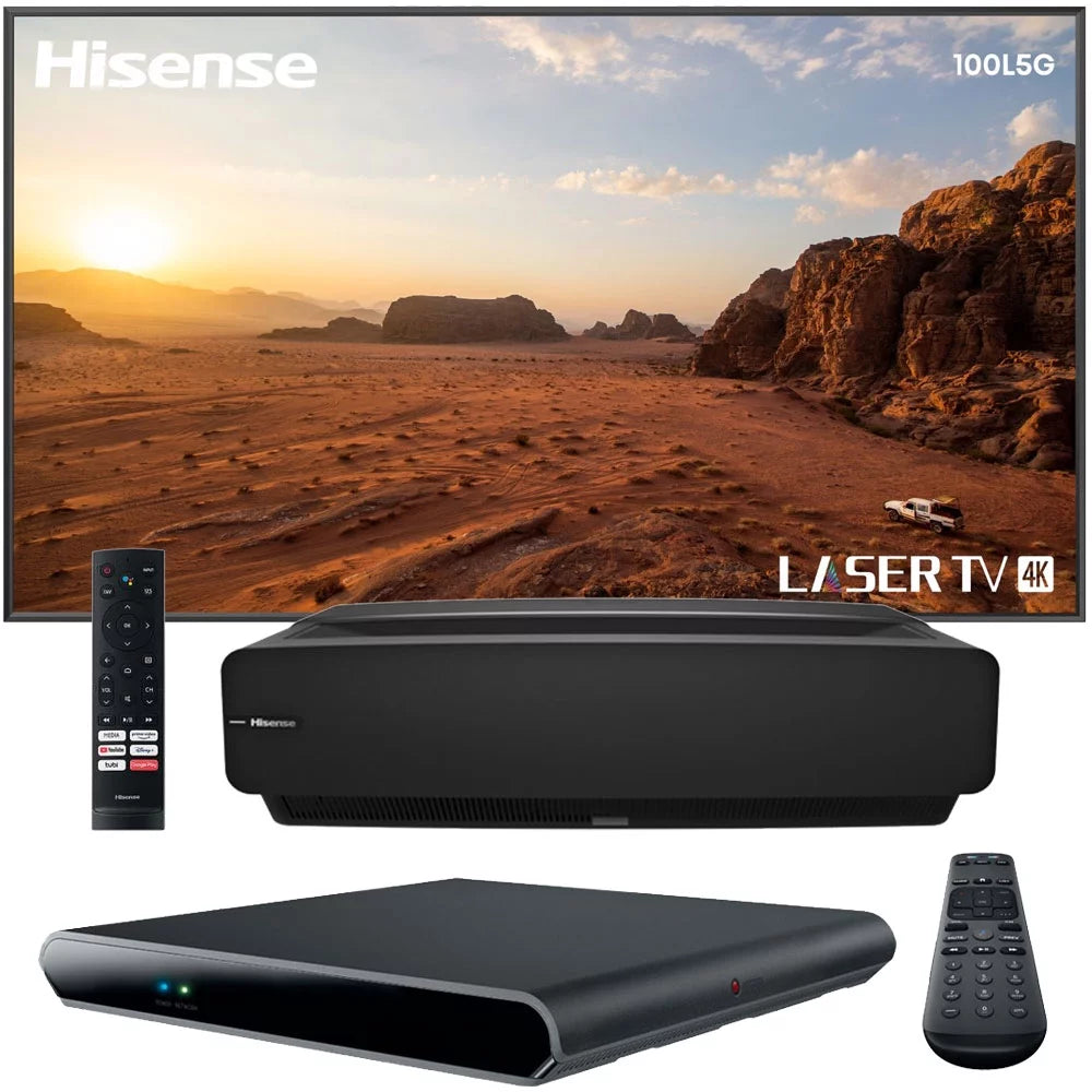 Screen LASER STREAM 1.0 Bundle 100L5G 4K with UST 100" TV DLT100B DIRECTV Hisense Gain &