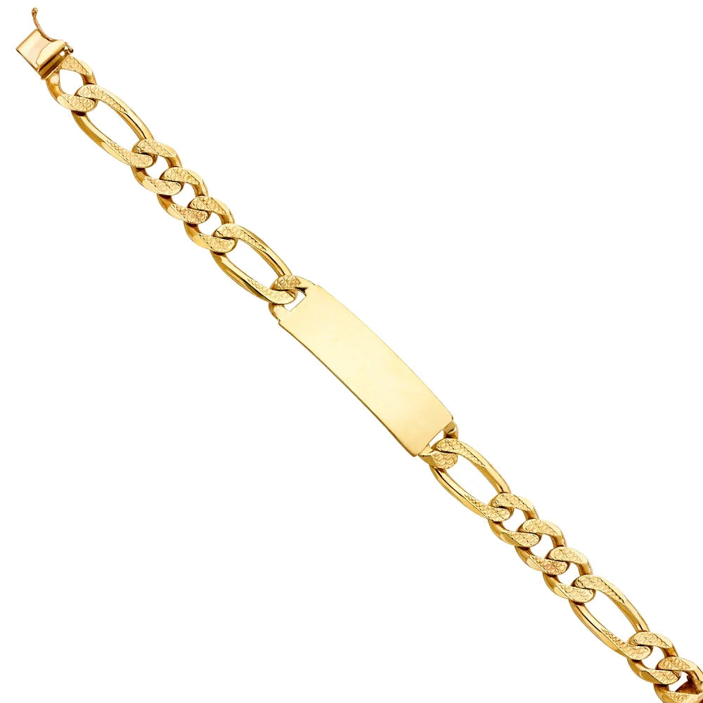 14k Elegant 42.5 Weight Figaro - Diamond Gold | Bracelet 14KY Jewelry 8.5" Gold Women and Cut Link Bracelets Men’s for Chain | Gift ID Yellow | Men for