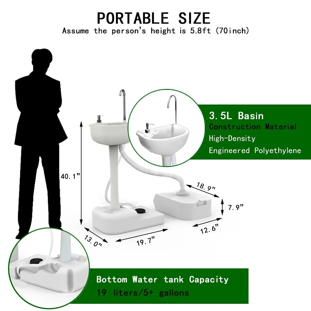 White Water - Portable Foot Sink Pump Camping Outdoor and Tank