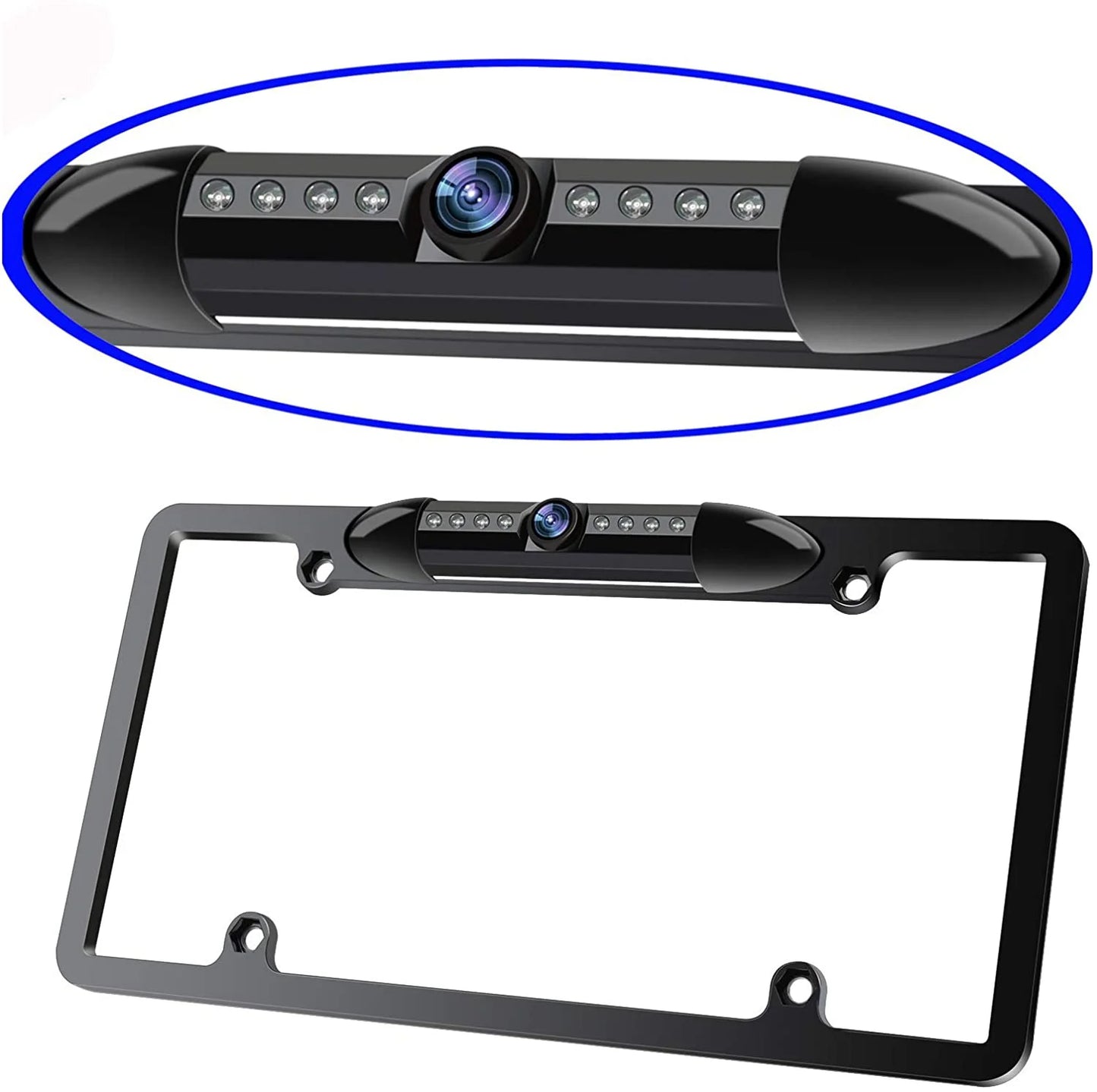 Rear License Frame with Waterproof s Viewing Angle Bright View Camera Night 170° Backup Car Vision Camera 8 Plate