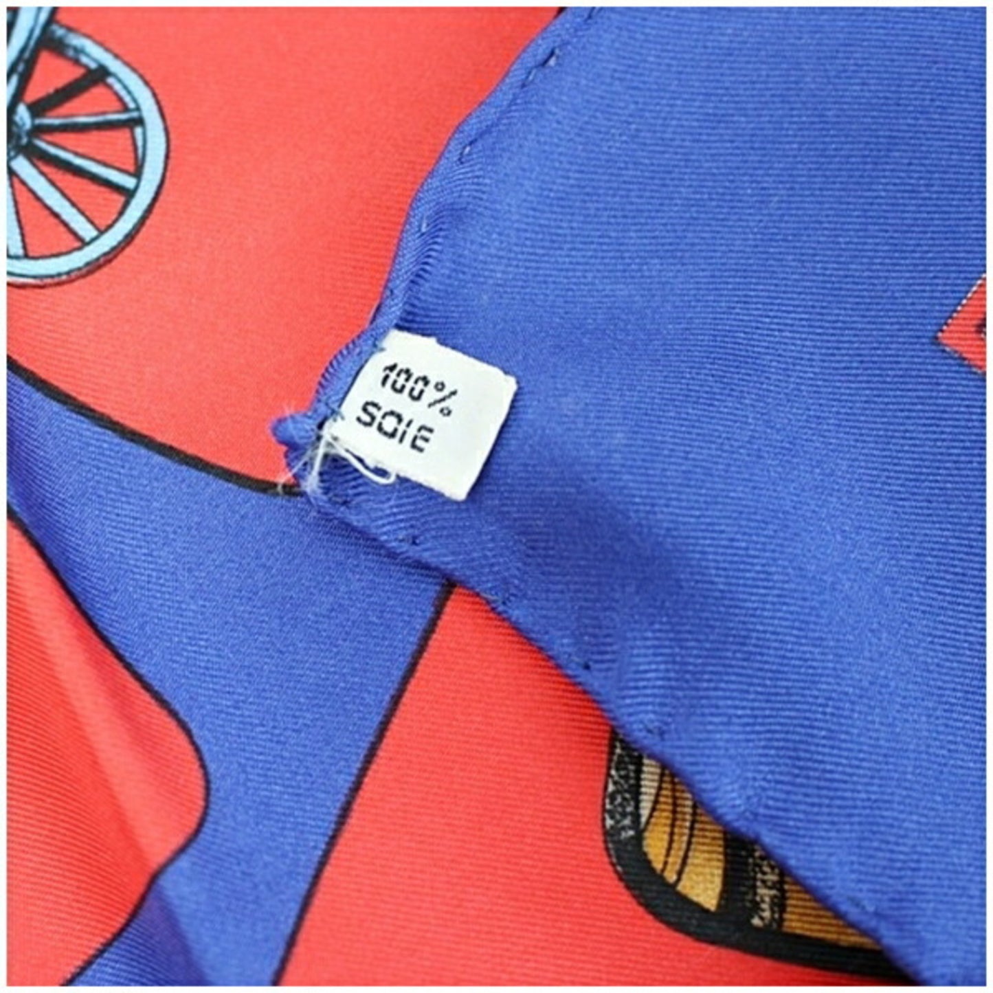 Women's Red Silk HERMES Hermes Pre-Owned Blue x CARROSSERIE Scarf Carriage) (Spiral Muffler (Good)