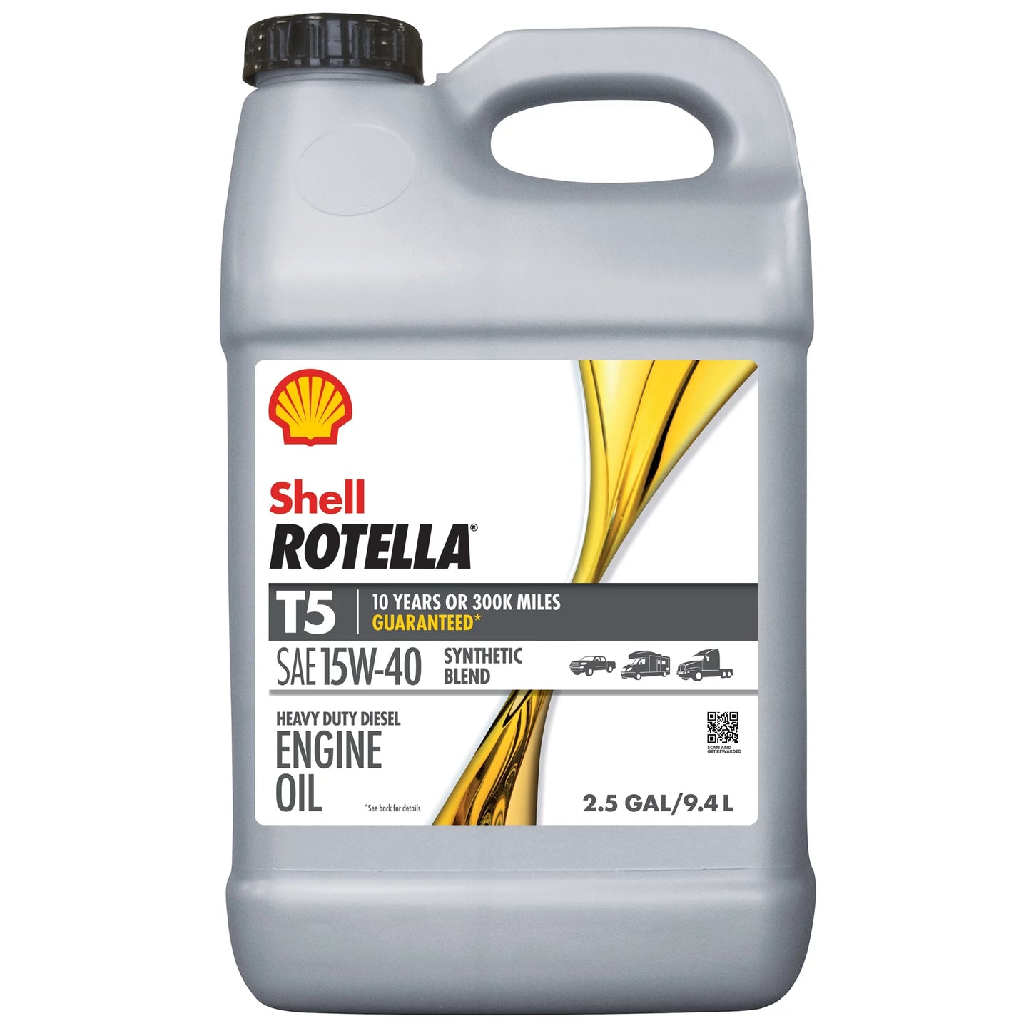 T5 15W-40 Rotella Diesel Engine Blend Oil, Shell Gallon Synthetic 2.5