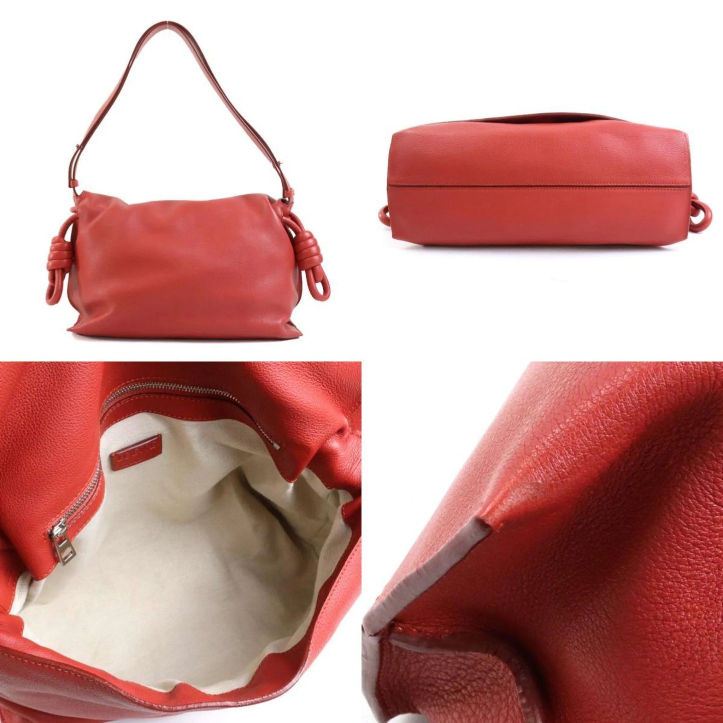 Red Pre-Owned Leather LOEWE Orange Shoulder (Good) Women's Bag