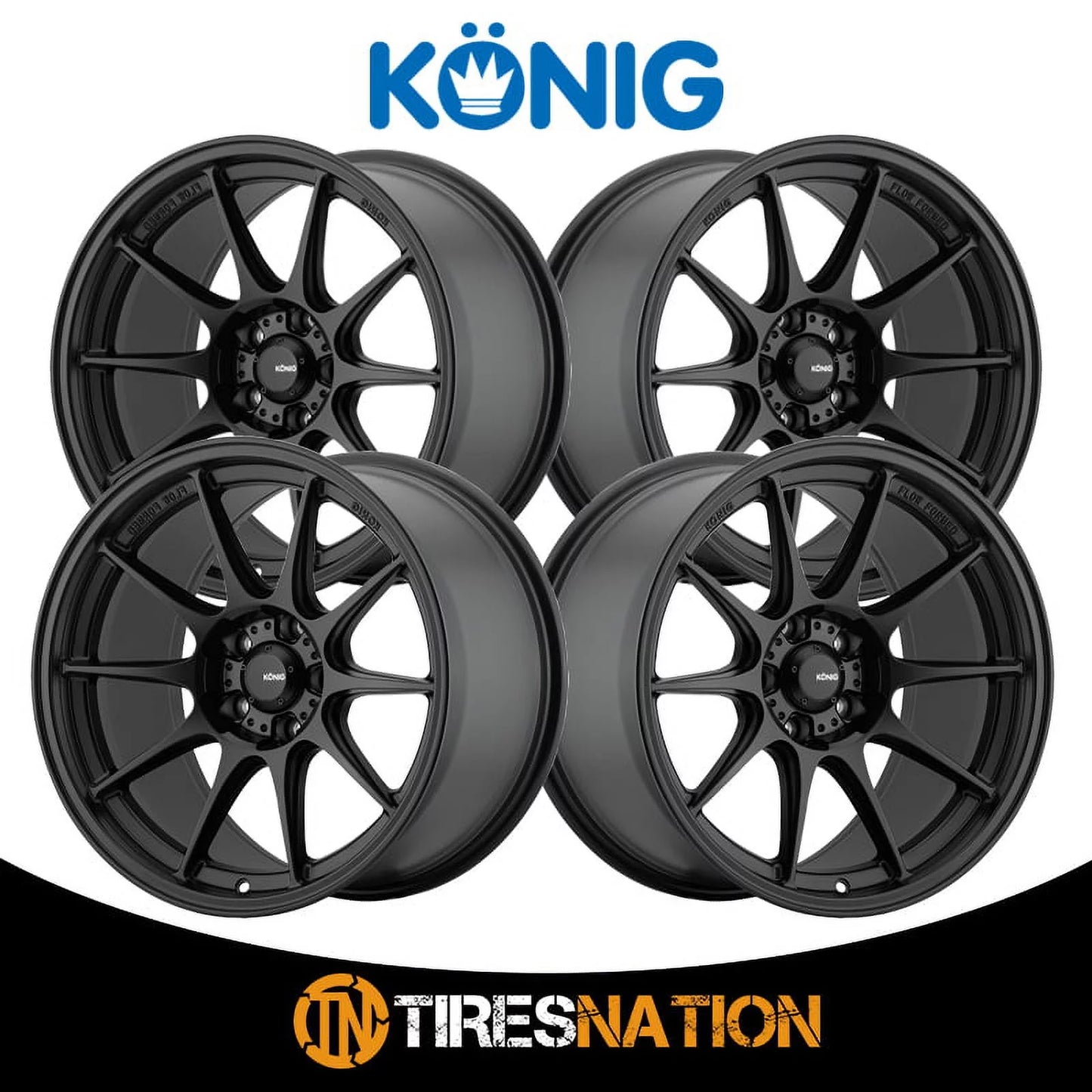 Semi-Matte Black Wheel Konig 5x100 +40et 17x9 Dekagram 57B