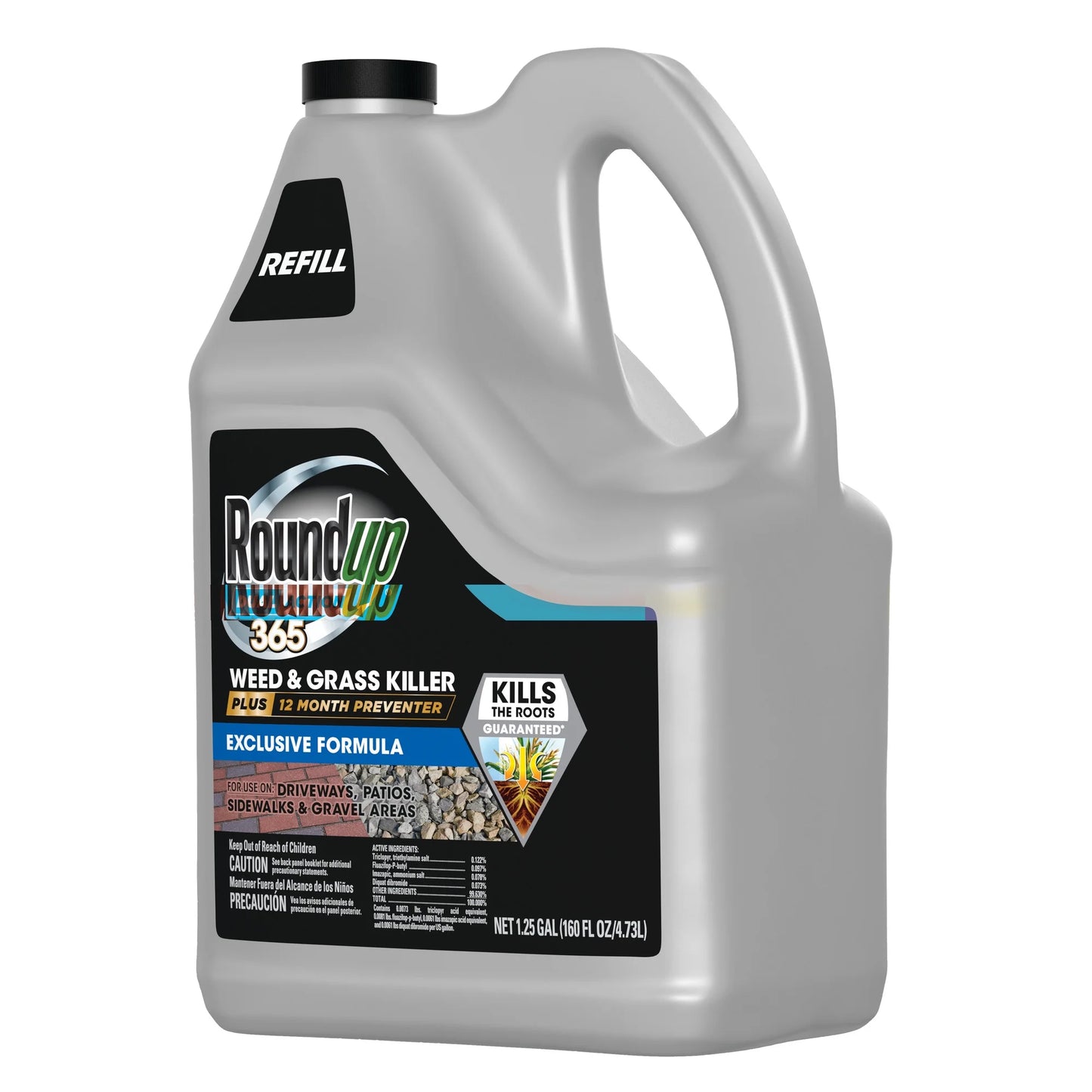 Roundup Plus Dual Preventer 1.25 Grass Refill, & 365 Action Month Weed gal. Killer 12