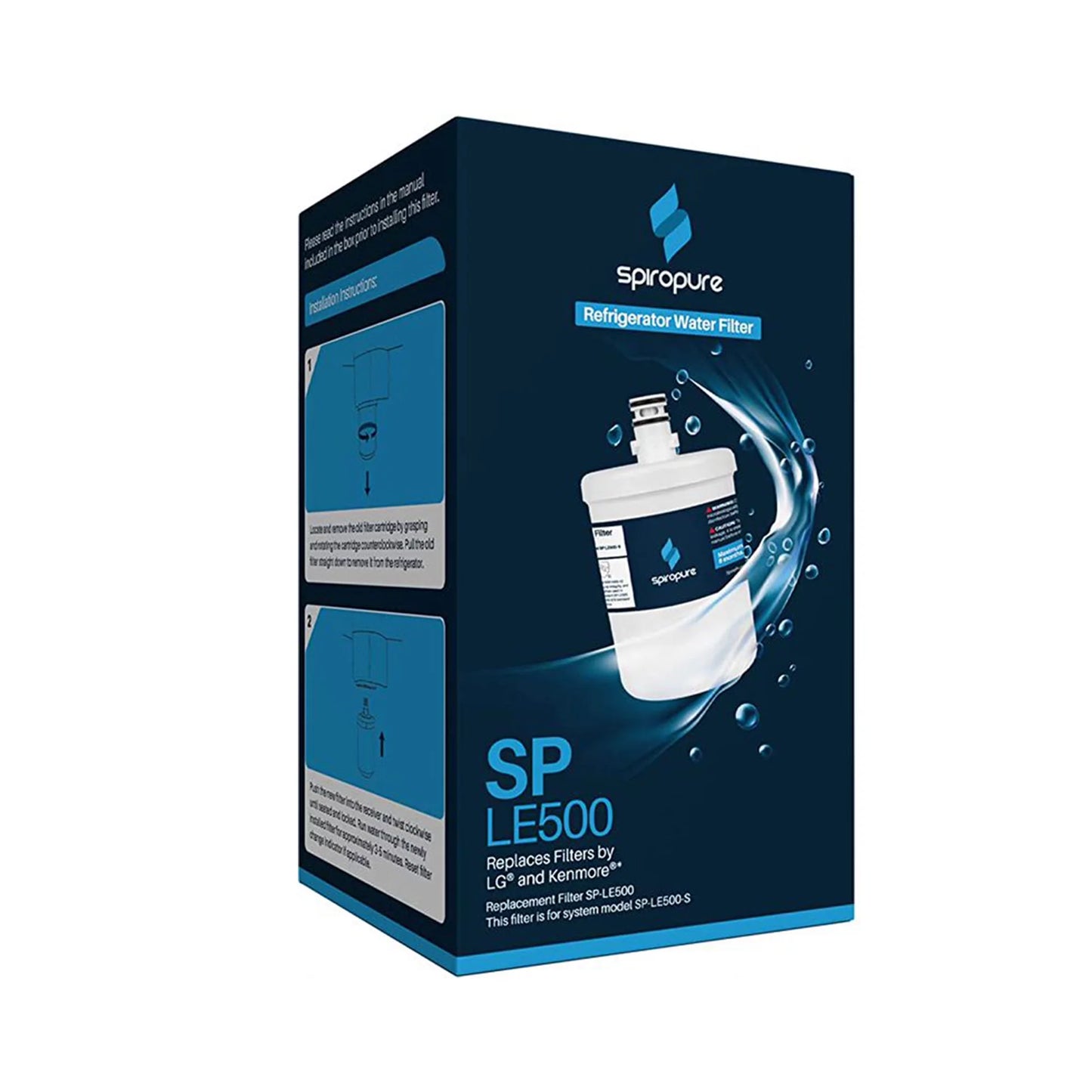 Replacement, Pack SP-LE500-3PK Water Refrigerator SpiroPure Filter 3