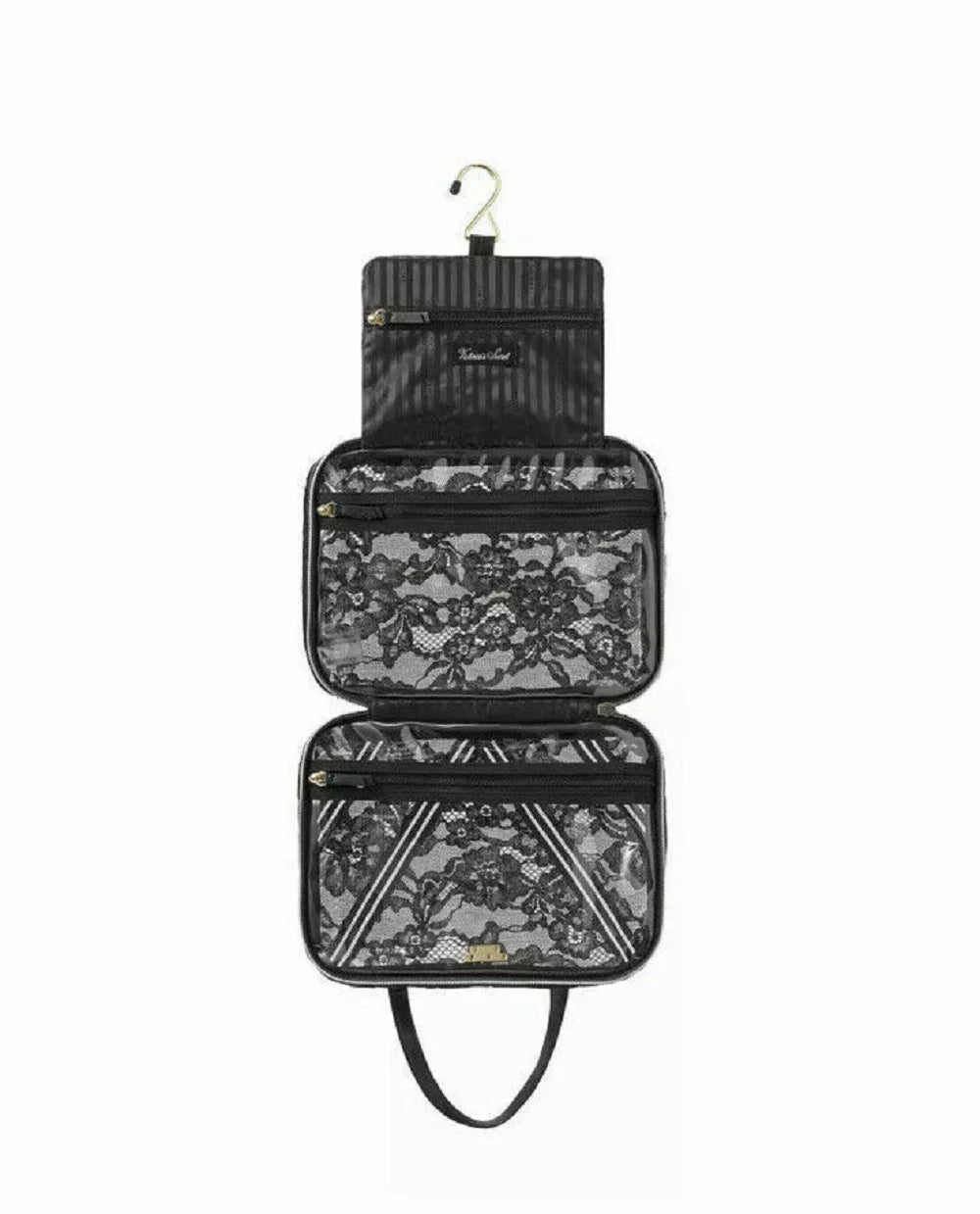 Travel Secret Victoria's Bag Black & NWT Clear Cosmetics Case Floral Lace Jetsetter