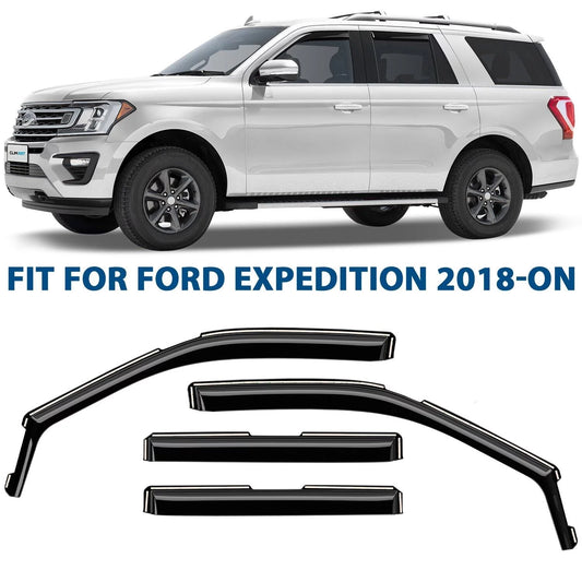 Vent ART Expedition Window 2018-2024, - 618291 Durable 4 Visors, Deflector, Compatible Original with in-Channel pcs. Ford Vent Deflectors, Incredibly Rain Guards Window CLIM