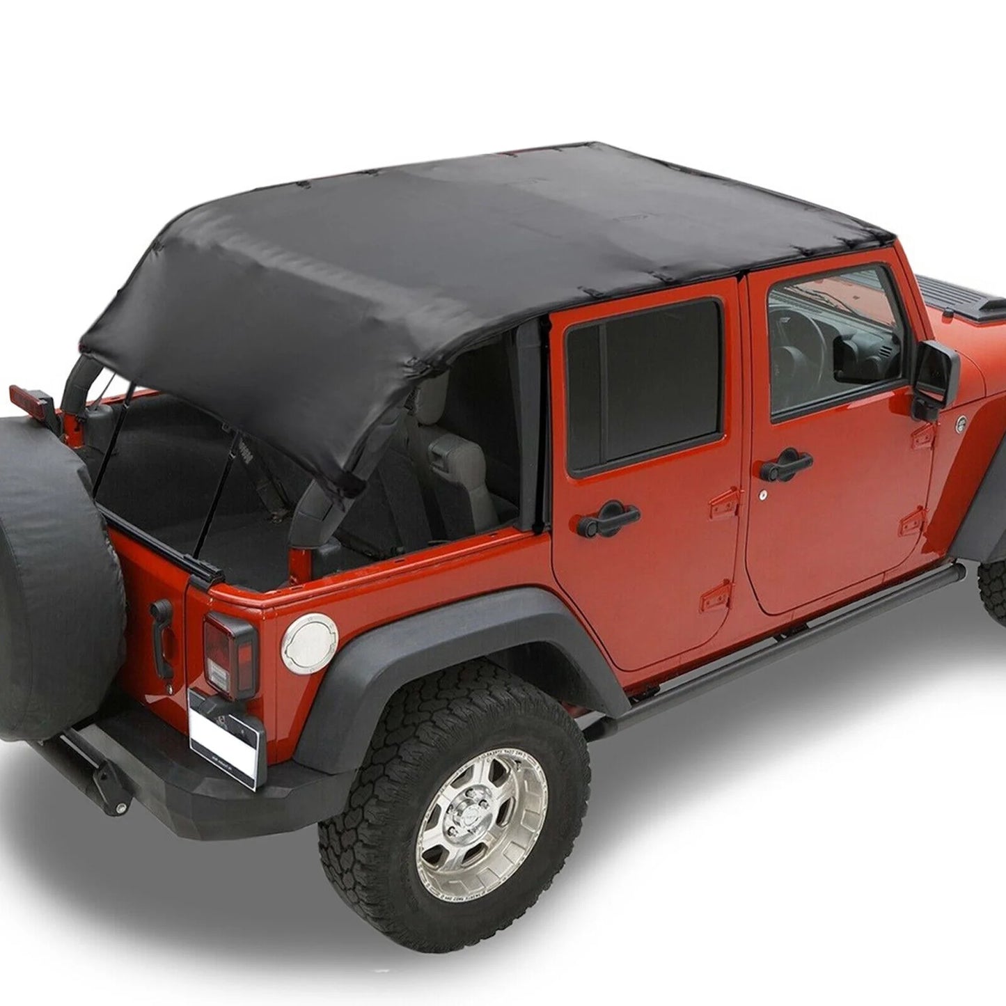 2007-2017 Anti-UV Top Roof Top Wrangler Soft Cover Black Bikini Extended JK PU 2-Door Top Jeep for Leather