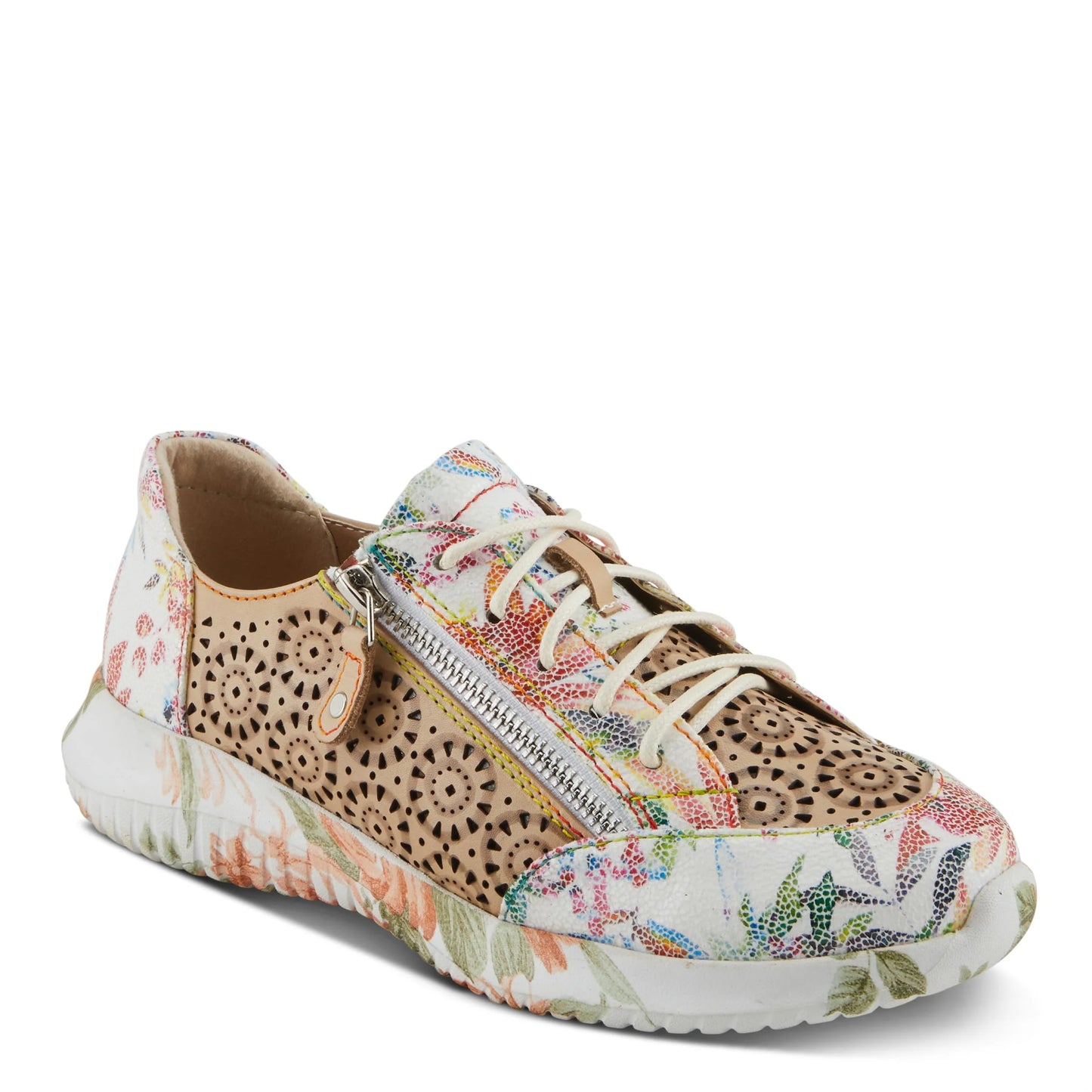 Sneaker L'Artiste 39/8.5 Lace-Up with Beige EU Jazzie Multi Flowers Women's Fashion