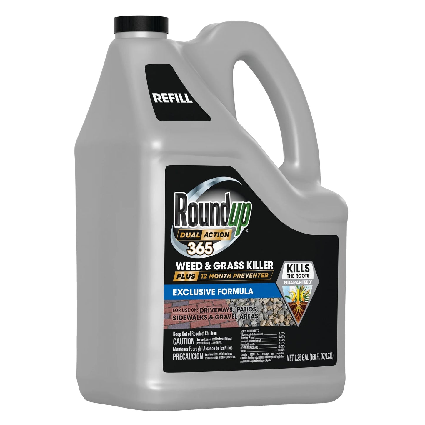 Roundup Plus Dual Preventer 1.25 Grass Refill, & 365 Action Month Weed gal. Killer 12