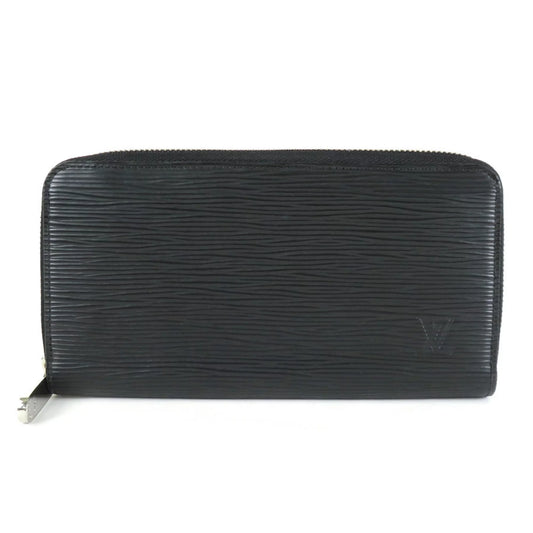 Zippy Vuitton VUITTON Louis Leather Silver Unisex Wallet (Good) Round Long Black Pre-Owned Epi LOUIS Zipper