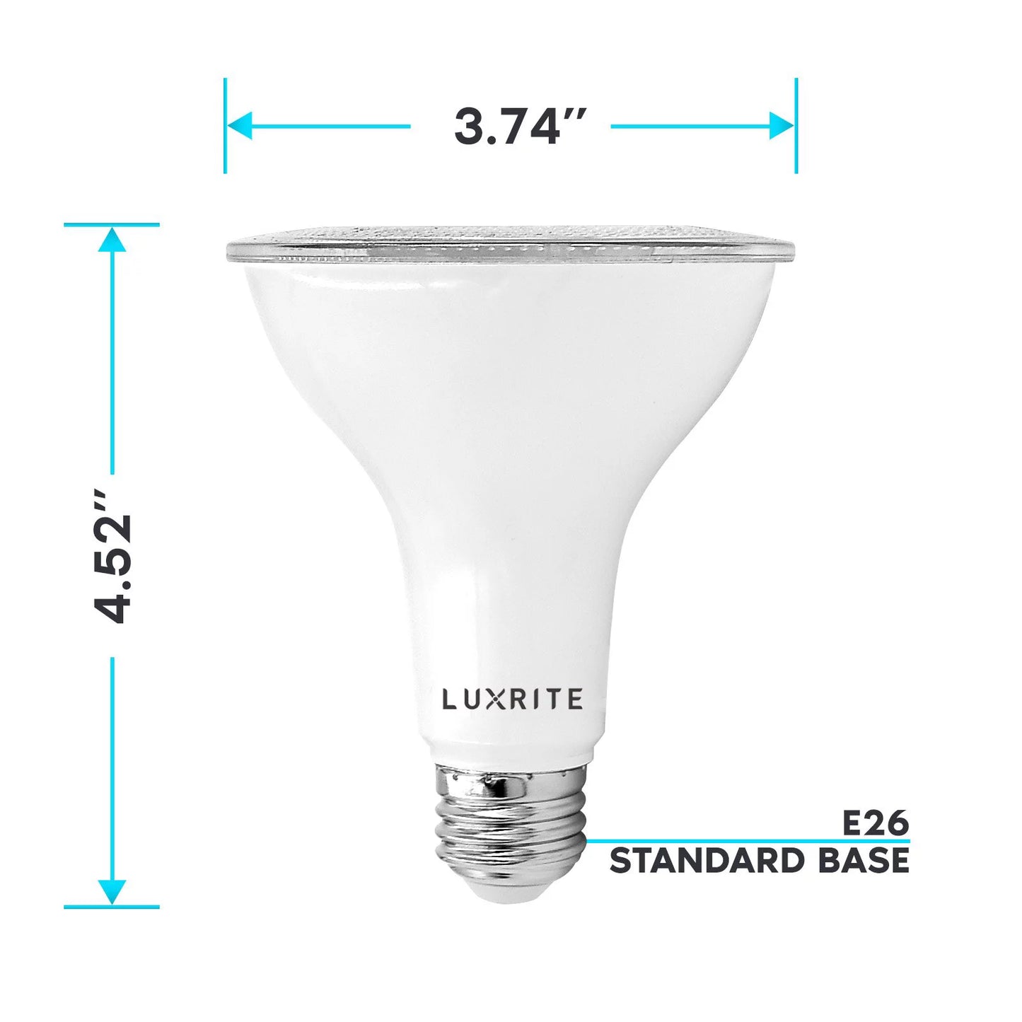 Base Rated Light Luxrite 4000K Bulb E26 LED Wet 850 Dimmable White UL 6-Pack Lumens Flood Cool Listed 11W PAR30