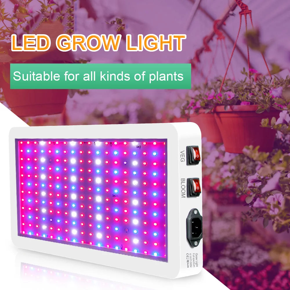 Spectrum Full Plants for Indoor Ideal IP65 Flowers Light Greenhouse Waterproof Grow for Dual Switch Aibecy Seedlings LED 2000W