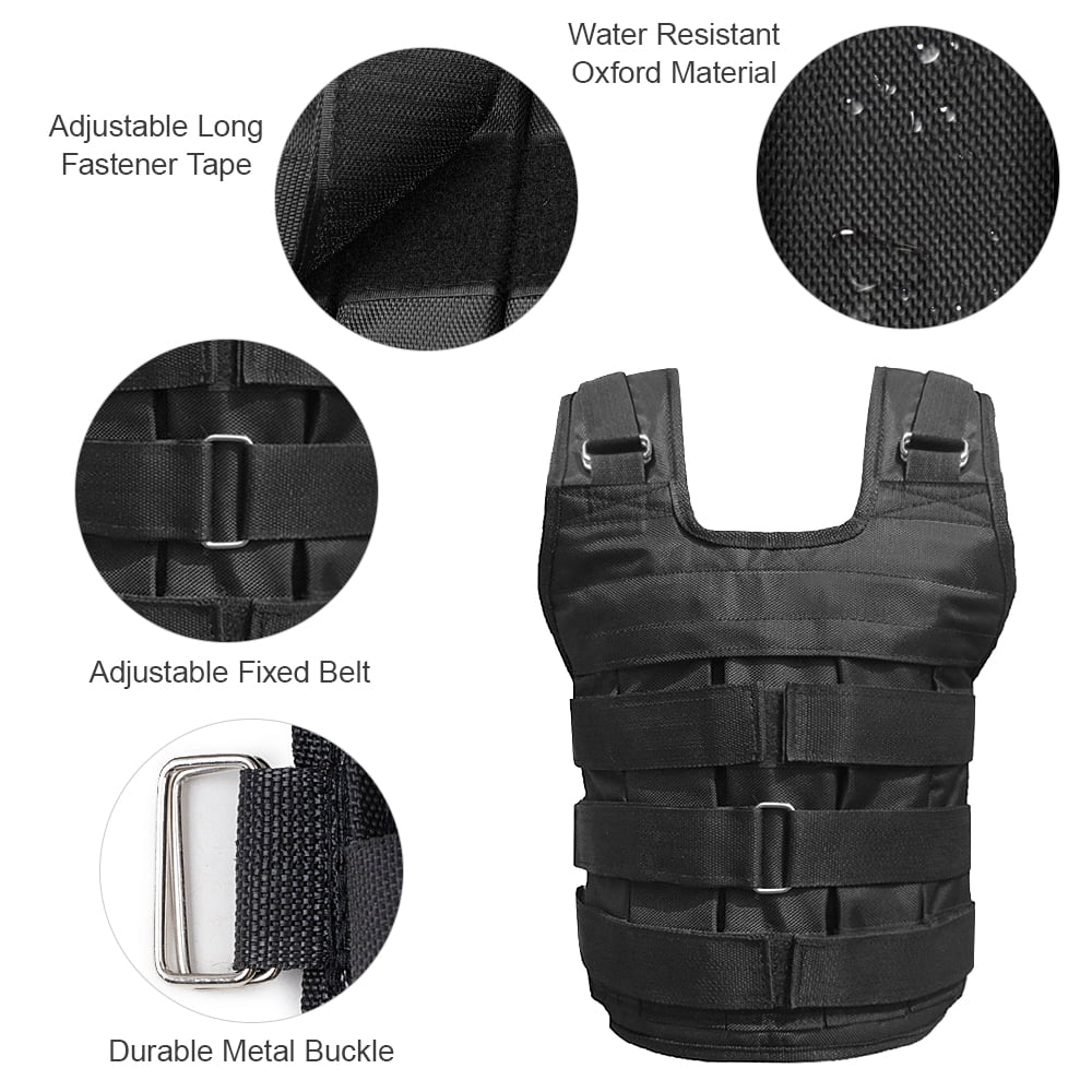 Adjustable Walmeck Weighted Vest for Capacity Max Load 50kg Strength , Training