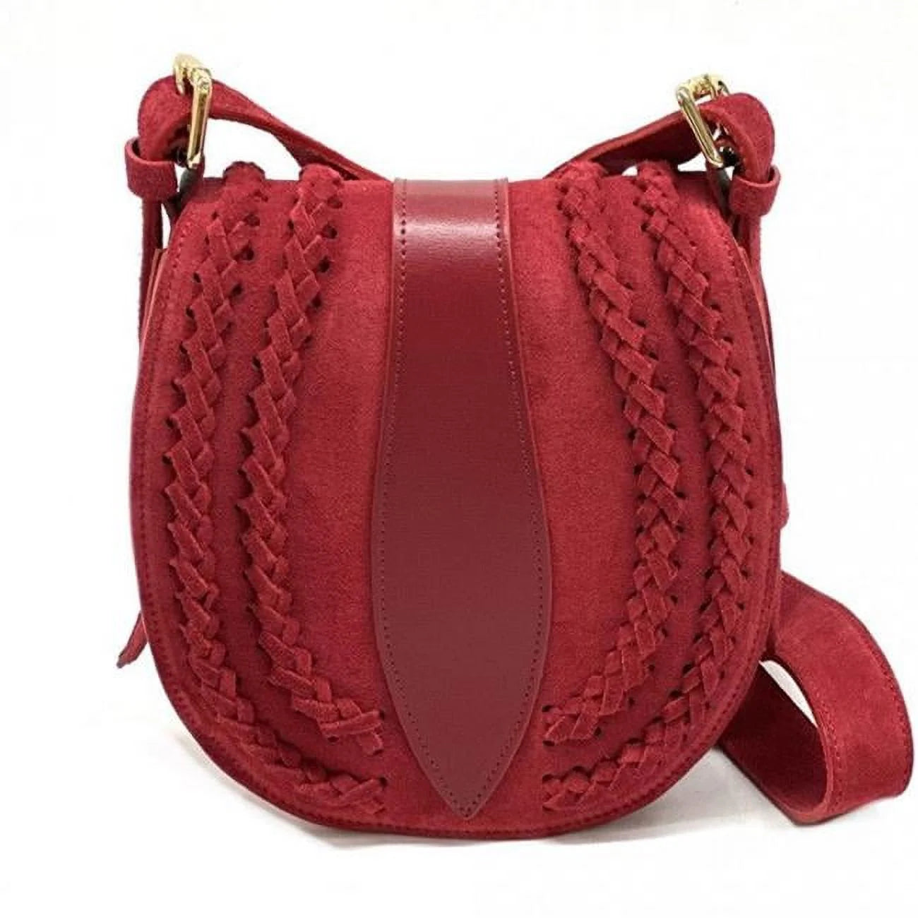 - Messenger Vintage Leather Small Bag, Italian Lara Womens Red Light Artisan Suede