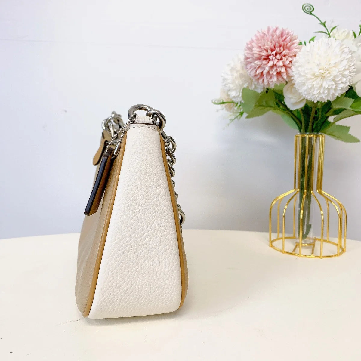 CA173 IN Coach Beige In Sandy Teri Bag Multi Silver Colorblock Shoulder