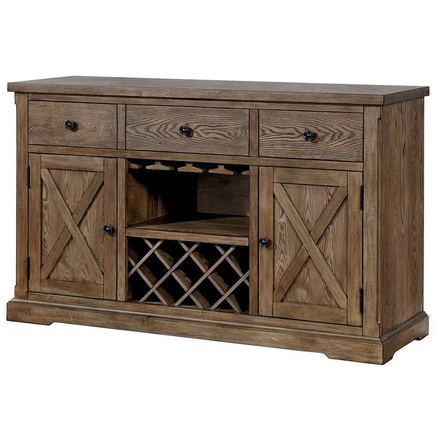 Multi-Storage Light Wood Kora Buffet Furniture America in of Oak Rustic