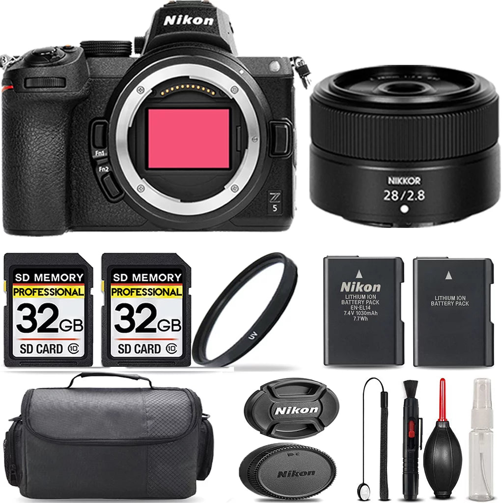 Z5 Filter International Storage + + Battery Cleaning Backup Extra Kit + UV 28mm Lens 64GB + Nikon Case - f/2.8 with + Mirrorless Version