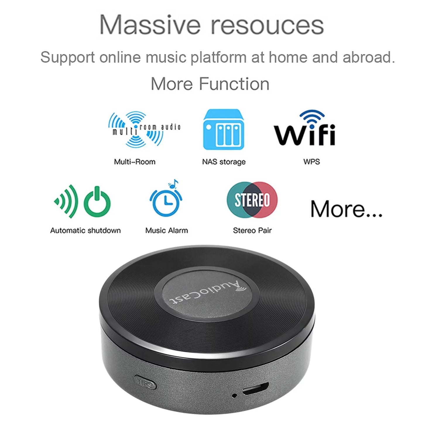 Speaker Receiver DLNA Sound Spotify Receiver HIFI M5 Airplay Android for Streamer Music Yabuy Wireless 2.4G IOS & WIFI Audio Airmusic