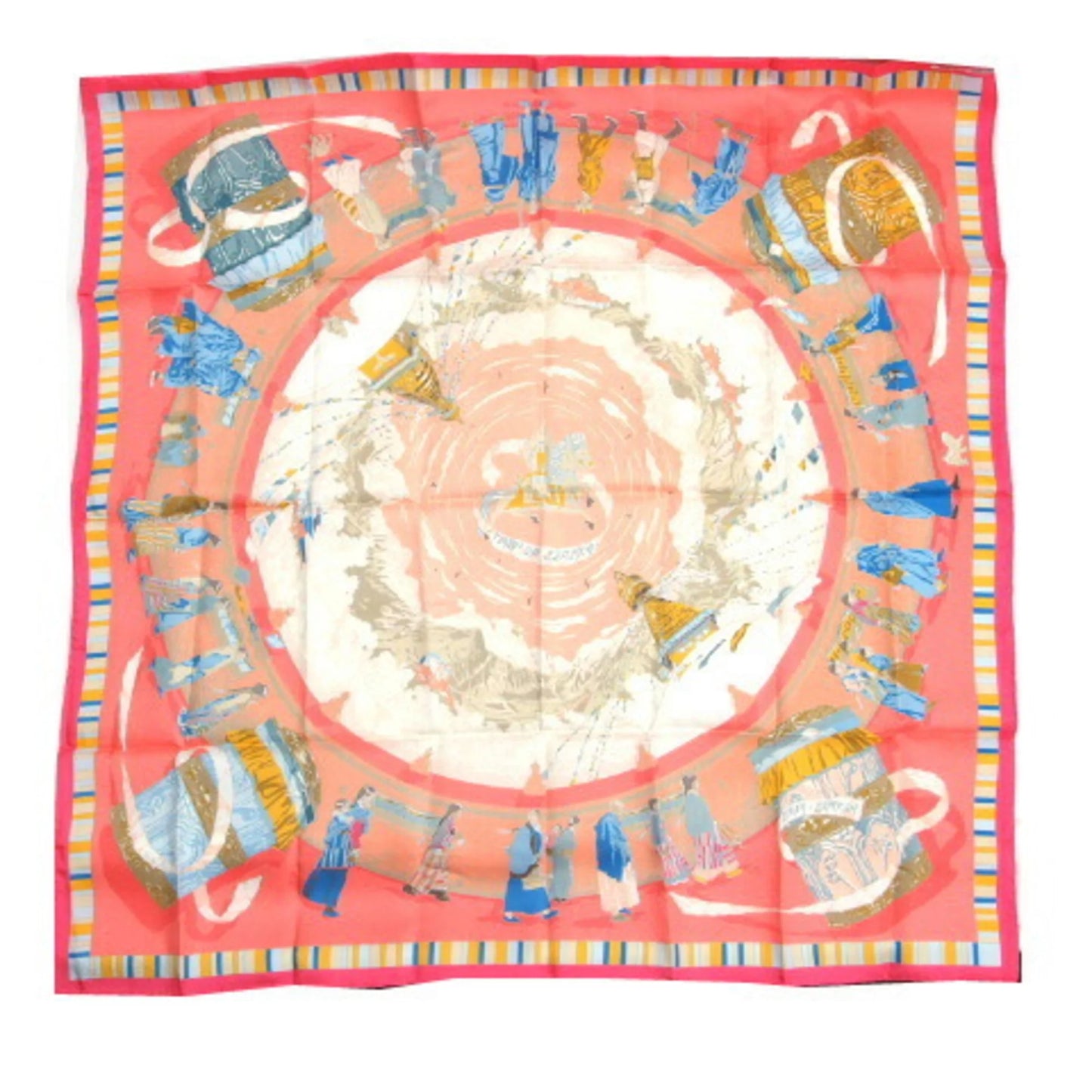 AU Wind VENT Carre Scarf PRIERES in the (Like Hermes New) Prayer Pre-Owned 90